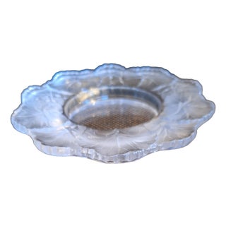Vintage Honfleur Bowl in Satin-Finished Crystal Glass by Lalique, 1970s For Sale