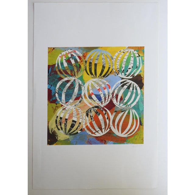 Contemporary Contemporary Colorful Abstract Collage Print For Sale - Image 3 of 3