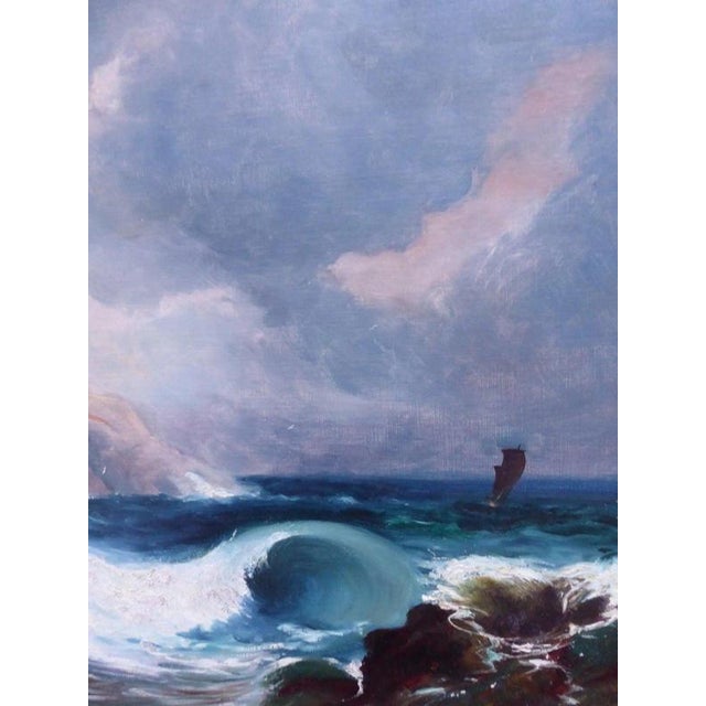 G. H. Pettit, Raging Sea, 19th Century, Oil Painting on Canvas, Framed For Sale - Image 8 of 14