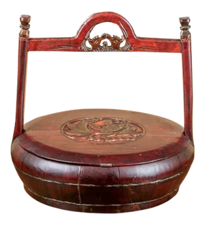 Antique Lacquered Chinese Elm Wood Rice Containers From Lillian August