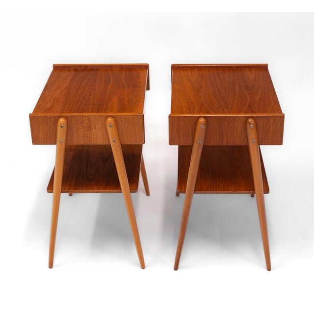 Mid-Century Modern Mid-Century Swedish Teak Bedside Tables from Carlström & Co, 1960s, Set of 2 For Sale - Image 3 of 17