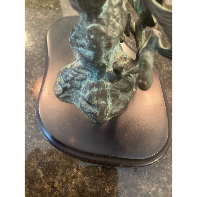 1980s Spi Solid Brass Humpback Whale & Calf Sculpture For Sale - Image 9 of 10