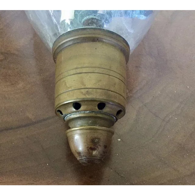 19th Century English Bell Jar Glass Lantern with Smoke Shade For Sale - Image 9 of 11