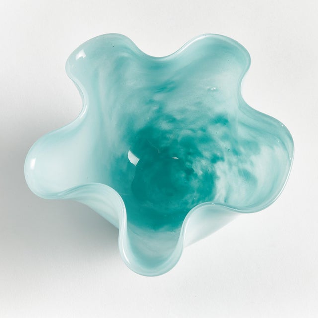 A modern update to the open glass form, our mouth blown organic bowl is made with pot color, not sprayed. A soft light...