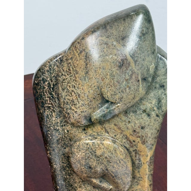 African Sam Shadrack African Hand-Carved Stone Mother + Child Sculpture For Sale - Image 3 of 12