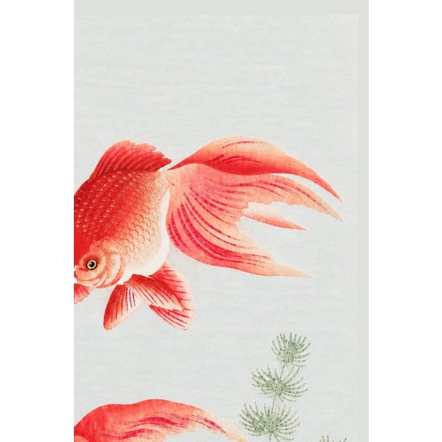 Contemporary Two Veil Goldfish by Ohara Koson, Vintage Japanese Art Print Reproduction, 16" X 24" For Sale - Image 3 of 9