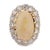 Contemporary Vintage Opal Diamond 14k Yellow Gold Silver Cluster Ring, Size 6.75 For Sale - Image 3 of 7
