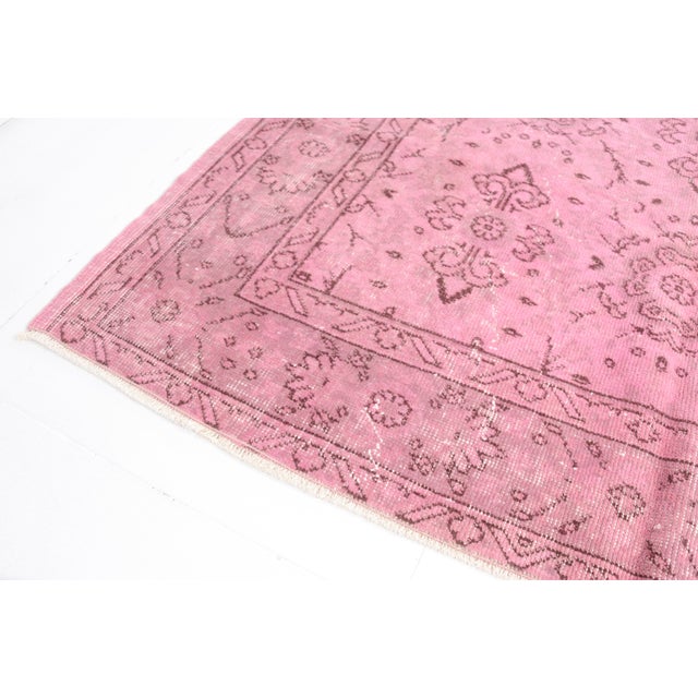 Turkish Mid 20th Century Light Pink Home Decor Carpet For Sale - Image 3 of 10