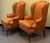 1990s Late 20th Century Striped Upholstered Wingback Chairs- A Pair For Sale - Image 5 of 12