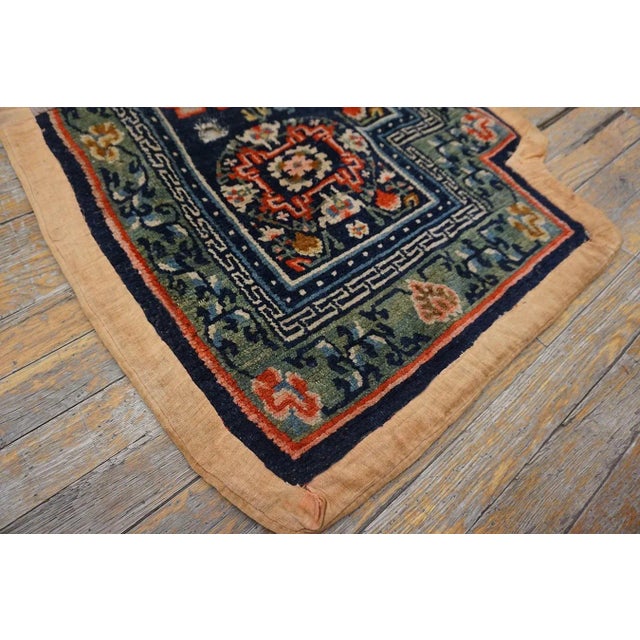 1930s 1930s Blue Navy Geometric Antique Horse Cover Rug 2'2"x4'4" Handknotted Wool Carpet For Sale - Image 5 of 10
