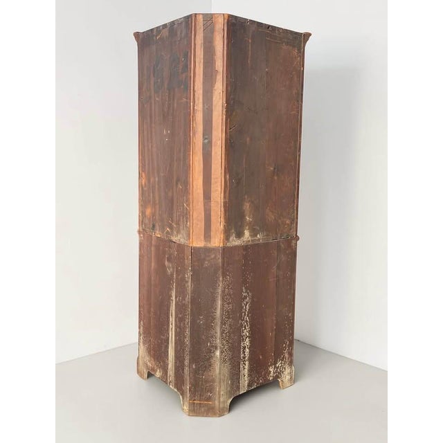 Antique Corner Cabinet Cupboard Beautiful Federal Primitive Wavy Glass 1800’s For Sale - Image 10 of 10