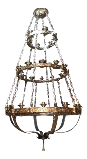 1900’s Caldwell Neoclassic Gilt Bronze 30 Lights Large Chandelier