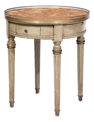 Late 20th Century Louis XVI Style Gris Peinte Bouillotte Table