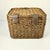 1980s Vintage Boho Chic Arts & Crafts Coastal Woven Jute Wicker & Bentwood Storage Lidded Basket For Sale - Image 10 of 15