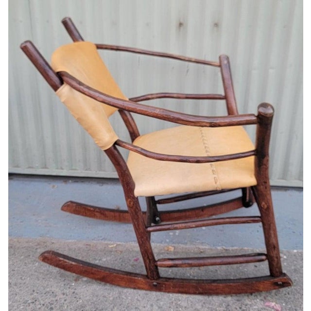 1930's Old Hickory Barrel Back Rocking Chair For Sale - Image 4 of 9