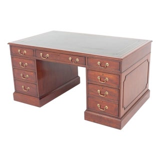 Georgian Revival Mahogany Partner's Desk, 1920s For Sale