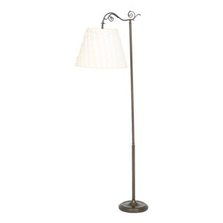 Art Nouveau Style Patinated Metal Floor Lamp For Sale