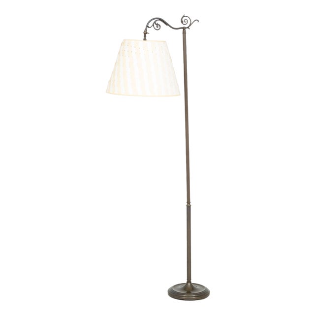 Art Nouveau Style Patinated Metal Floor Lamp For Sale