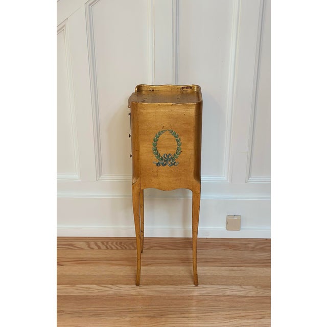 Gold 19th Century Italian Giltwood Petite Accent Cabinet With Laurel Motif For Sale - Image 8 of 10