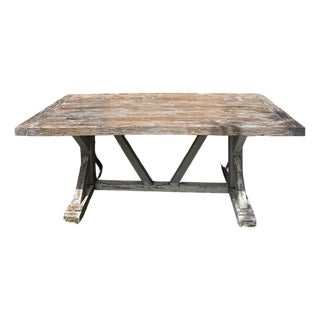 Vintage Italian Farmhouse Rustic Wood Table. For Sale
