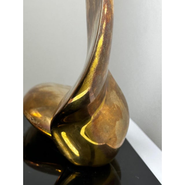 Pair of Gilt Bronze Swans by Jack Zajac — Signed & Numbered 18/95, Limited Edition Mid-Century Modern Sculptures For Sale - Image 12 of 18