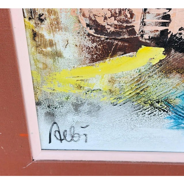 ERNST AEBI (American/Swiss, 1896-1972) Oil On Canvas Nautical Ship Framed Painting. Signed lower left. Simple MCM matted...