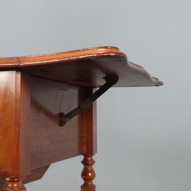 Antique Worktable in Mahogany Veneer, Italy, 19th Century For Sale - Image 10 of 12