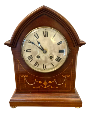 Antique Edwardian Mahogany Striking Mantel Clock, 1900