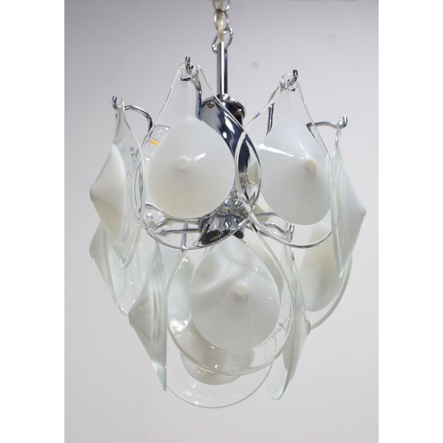 Metal 1960s Art Glass Chandelier Gino Vistosi for Venini For Sale - Image 7 of 10