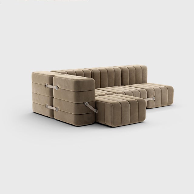 In nine configurations. Nine modules make up the family set of this modular sofa system. A corner sofa for four people or,...