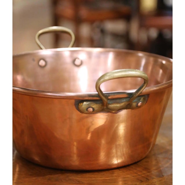 Early 20th Century French Copper and Brass Jelly Boiling Bowl From Normandy For Sale - Image 4 of 8