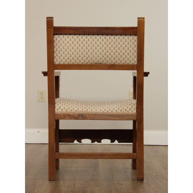 Brown Antique Spanish Renaissance Style Walnut Armchairs - A Pair For Sale - Image 8 of 13