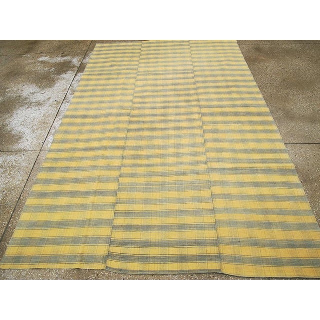 Mid 20th Century Galerie Shabab Collection Mid-20th Century Small Room Size Turkish Flat-Weave Kilim Accent Rug in Yellow For Sale - Image 5 of 10