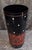 Art Deco Vase with White and Red Hand-Painted Decoration on Black Glass, 1930s, in Very Good conditions. Designed 1920 to...