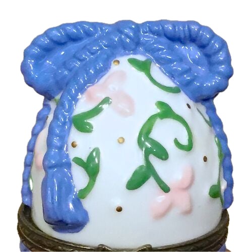 Vintage porcelain and brass Easter egg Limoges style hinged box. No maker's marks.