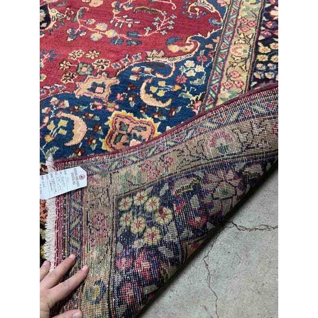 1950s Handmade Vintage Persian Mashad Rug For Sale - Image 4 of 7