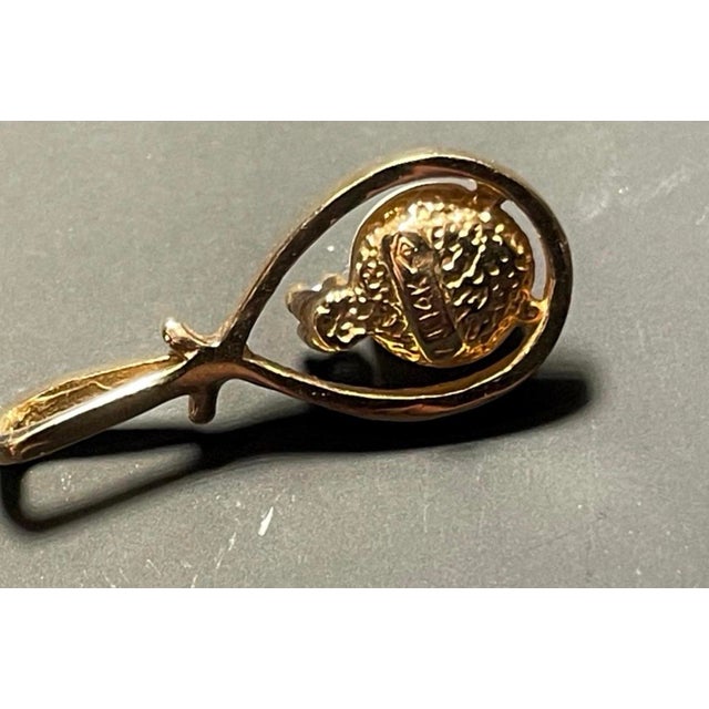 Contemporary 1990s 14k Gold Akoya Pearl and Diamond Solitaire Pendant For Sale - Image 3 of 3