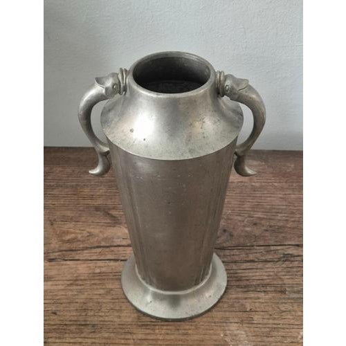 1930s Vintage Swedish Pewter Vase by Herman Bergman, 1930s For Sale - Image 5 of 9