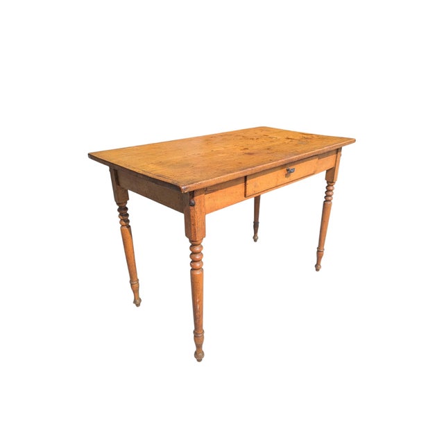 Late 19th Century Pine Writing Desk With Drawer For Sale In Charlotte - Image 6 of 16