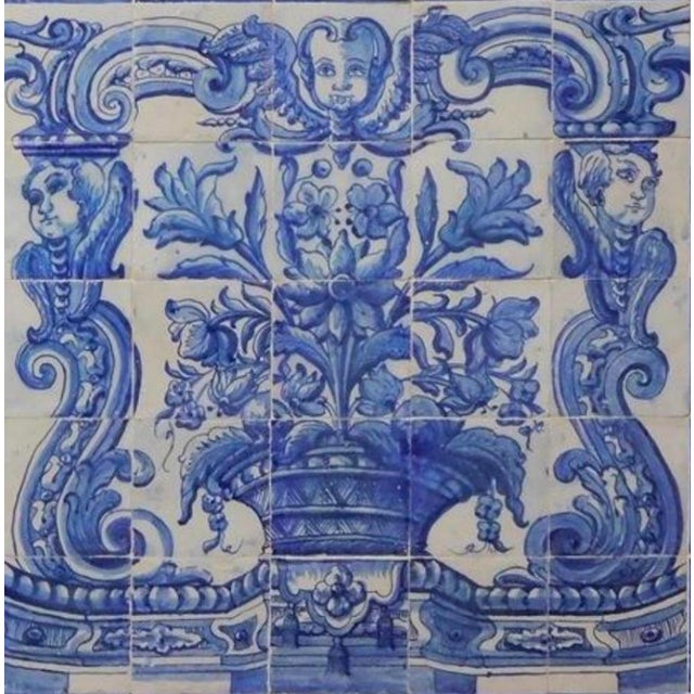 18th century Portuguese "Vase" Measures: 131cm x 131cm 110 tiles This panel is with the tiles restored 18th century. The...