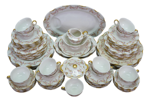 Mid 20th Century Theodore Haviland American New York Vareene Rose China Dinnerware Set - 77 Pcs