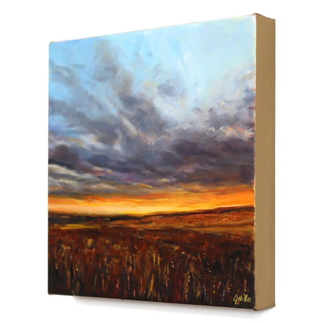 Contemporary Limitless II - Original Atmospheric Landscape Acrylic and Graphite Painting on Canvas For Sale - Image 3 of 9