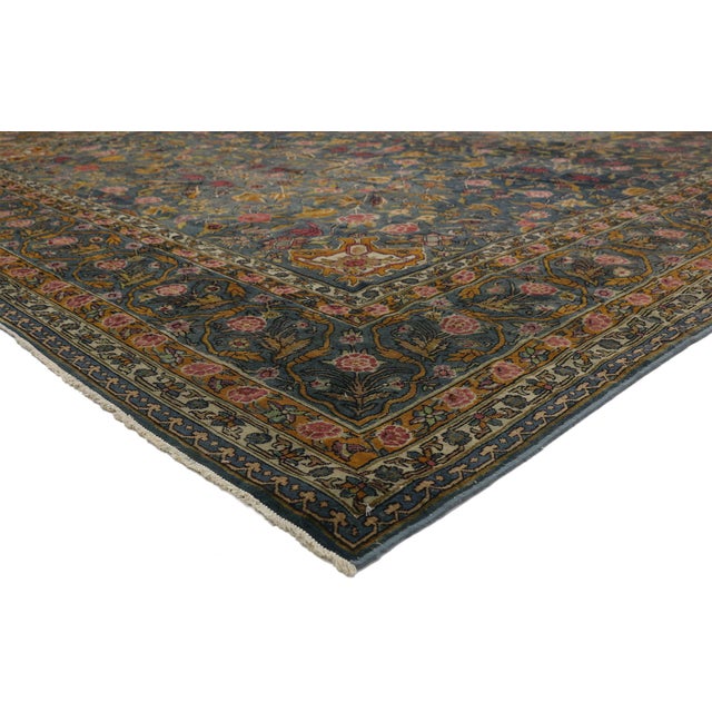 72076 Antique Indian Agra Rug, 09'09 x 19'08. The Enchanted Arboretum: A Late 19th Century Indian Agra Masterpiece of...