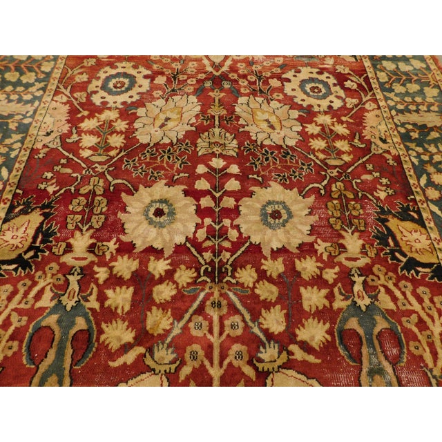 Vintage Indian Agra Rug- 8′ × 10′ For Sale In Los Angeles - Image 6 of 13