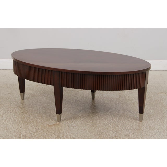 Ethan Allen Ethan Allen Avenue Mahogany Oval Coffee Table For Sale - Image 4 of 15