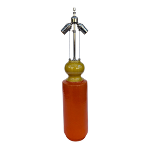 Mid Twentieth Century Italian Orange and Yellow Ceramic Table Lamp