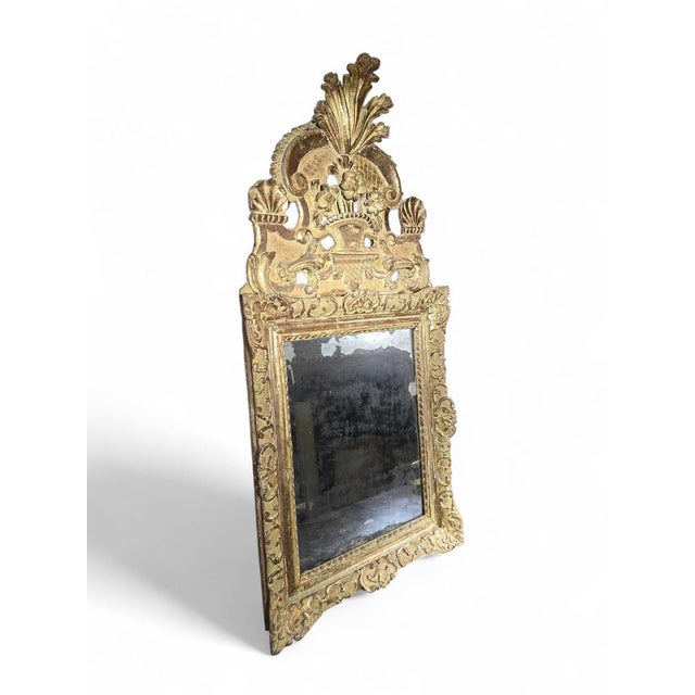 French Carved and Gilded Wood Mirror, 1740s For Sale - Image 3 of 12