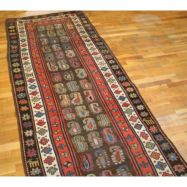 Early 20th Century Caucasian Moghan Carpet ( 3'7" x 8'8" - 109 x 264 ) Antique Caucasian Knotted Rug, Country of Origin:...