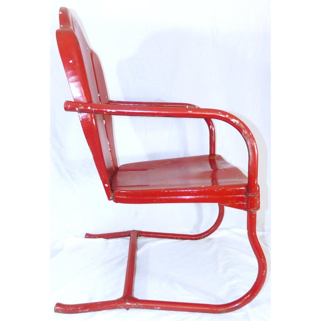 Vintage Steel Cantilever/Springer/Bouncer Patio Chairs - 2 Different For Sale - Image 14 of 17