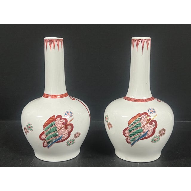 Late 20th Century Pair of Japanese Art Porcelain Imari Vase With Marking in the Bottom For Sale - Image 5 of 9